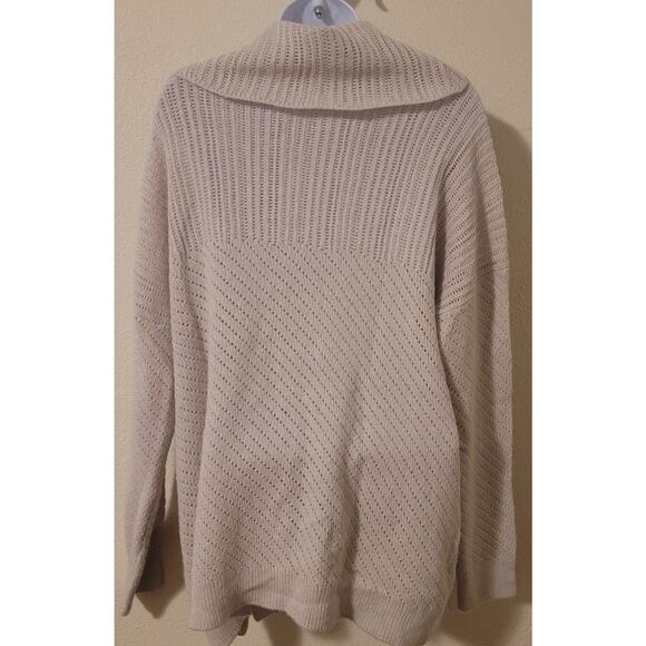 Lucky Brand Off White Alyssa Cowl Neck Side Button Womens Sweater XL Mohair Wool - Picture 3 of 5